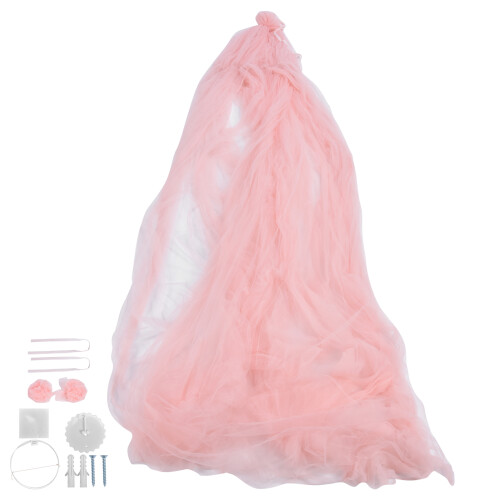 (Pink) Prinses Bed Canopy Net Muggenbescherming Koepel Grijs 1