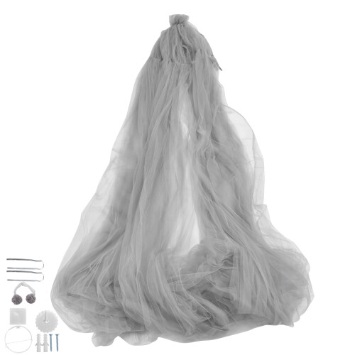 (Gray) Prinses Bed Canopy Net Muggenbescherming Koepel Grijs 1