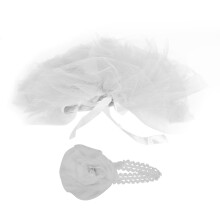 (White) Neugeborene Foto-Outfit Rock Kopfschmuck Hellblau