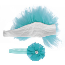 (Light Blue) Neugeborene Foto-Outfit Rock Kopfschmuck Hellblau