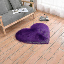 Heart Shaped Rug Soft Faux Sheepskin Fur Tflycq for Home Sofa Floor Mat Plush( Size,Color : 120x180cm-Purple