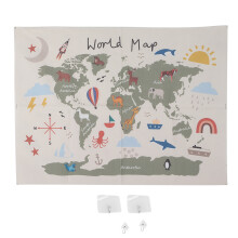 (Animal Map 78 x 59cm / 30.7 x 23.2in) Dierenpatroon baby groeifoto achtergrond 75x59cm