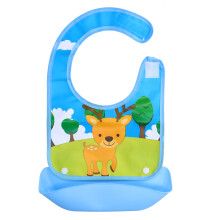 (Blue Deer) Baby Slabbetje Waterdicht Verstelbaar Eetbabbelslap Blauw Hert