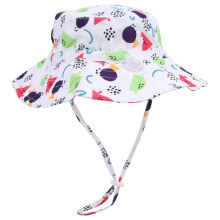 (Red Triangle S) Adjustable Beach Cap Bucket Hat Kids Outdoor Blue Flower S