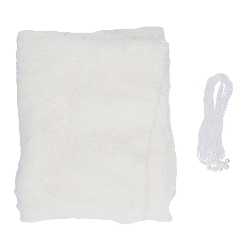 () Stretch Newborn Wrap Headband Set Baby Photography Swaddling White/Purple