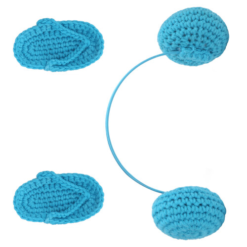(Blue) Baby Wool Earphone Photography Props 1
