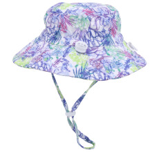 (Purple Flower S) Verstellbarer Strandhut Eimerhut Kinder Outdoor blau Blume S