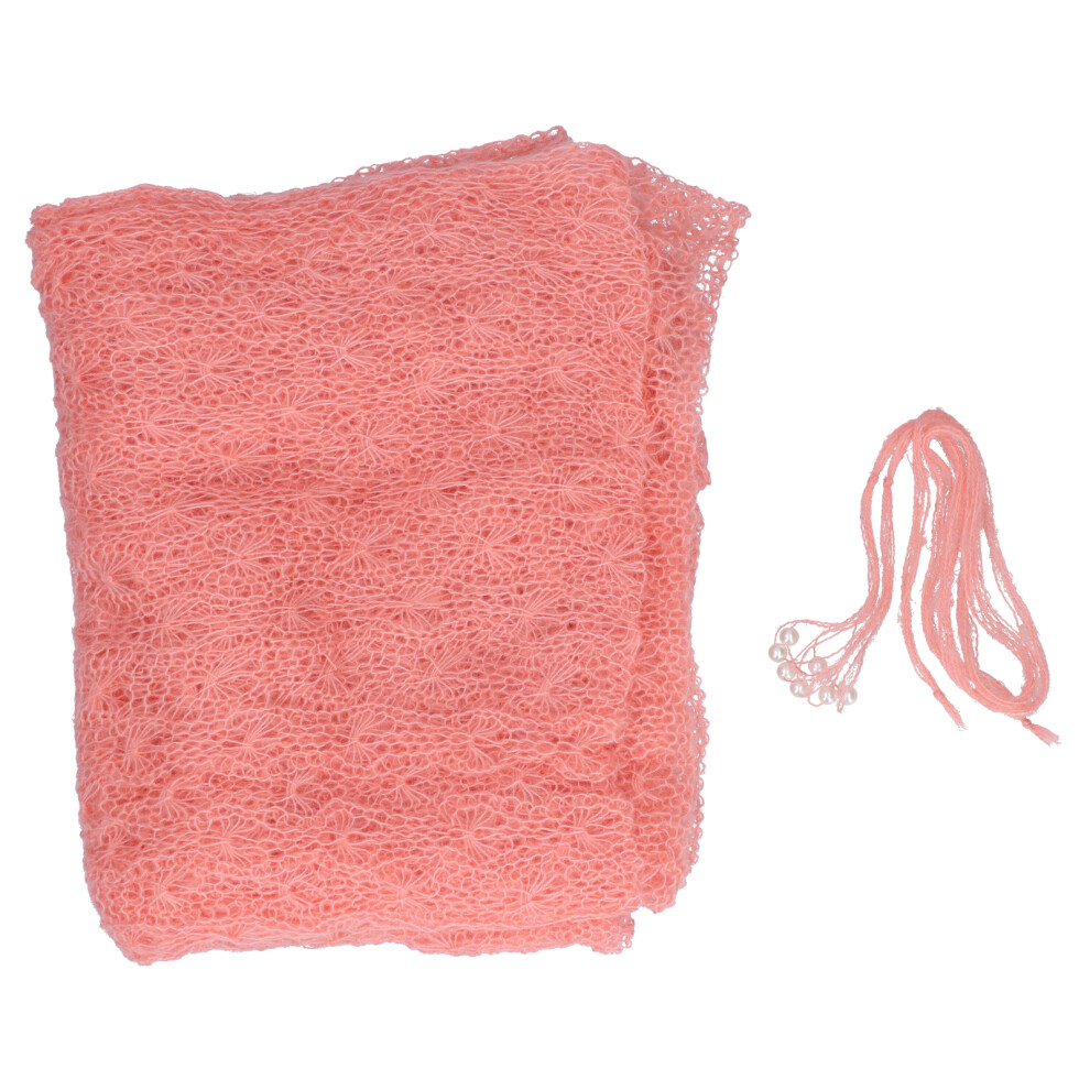 () Stretch Newborn Wrap Headband Set Baby Photography Swaddling Orange/Purple
