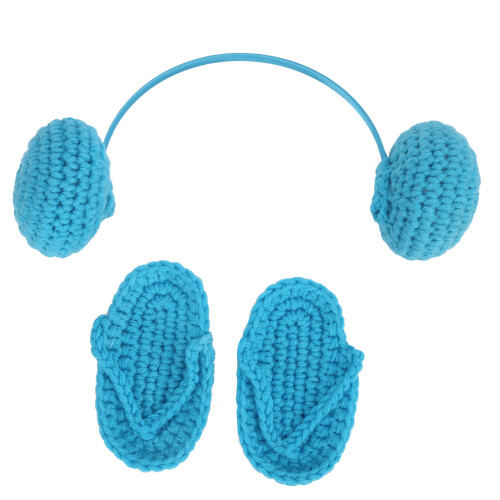 (Blue) Baby Wool Earphone Photography Props 2