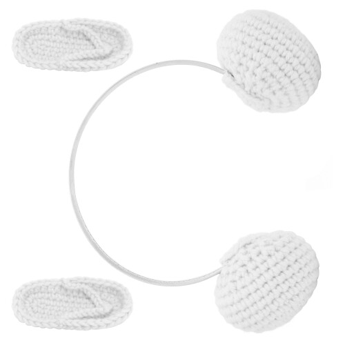 (White) Baby Wool Earphone Photography Props 1