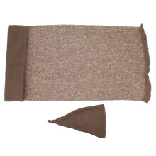 (Dark Brown Hat + Blanket) 2x Babyfoto-Set Mohair-Hut & Decke Orange