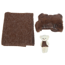 (Coffee Hat + Blanket + Toy) Neugeborenen-Fotoprops Set: Hut, Decke, Spielzeug (Khaki)