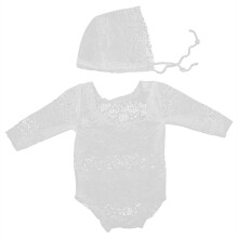 (White) Hut-Romper-Set Neugeborene Foto Rosa