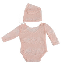 (Pink) Hut-Romper-Set Neugeborene Foto Rosa