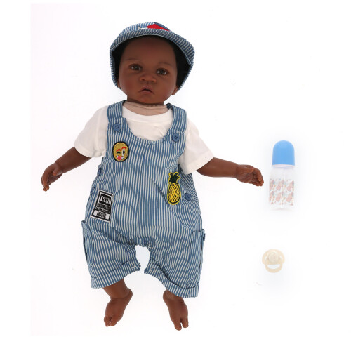 60cm Schwarze Haut Reborn-Junge Puppe Geschenk