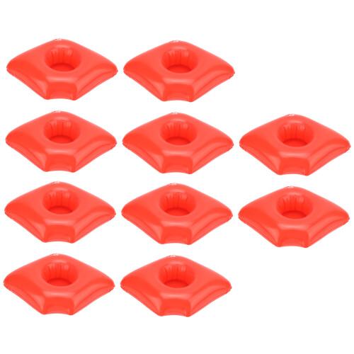 10x Rote Lippen Aufblasbare Getränkehalter Poolparty