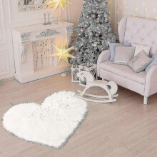 Heart Shaped Rug Soft Faux Sheepskin Fur Tflycq for Home Sofa Floor Mat Plush( Size,Color : 60x180cm-Pink