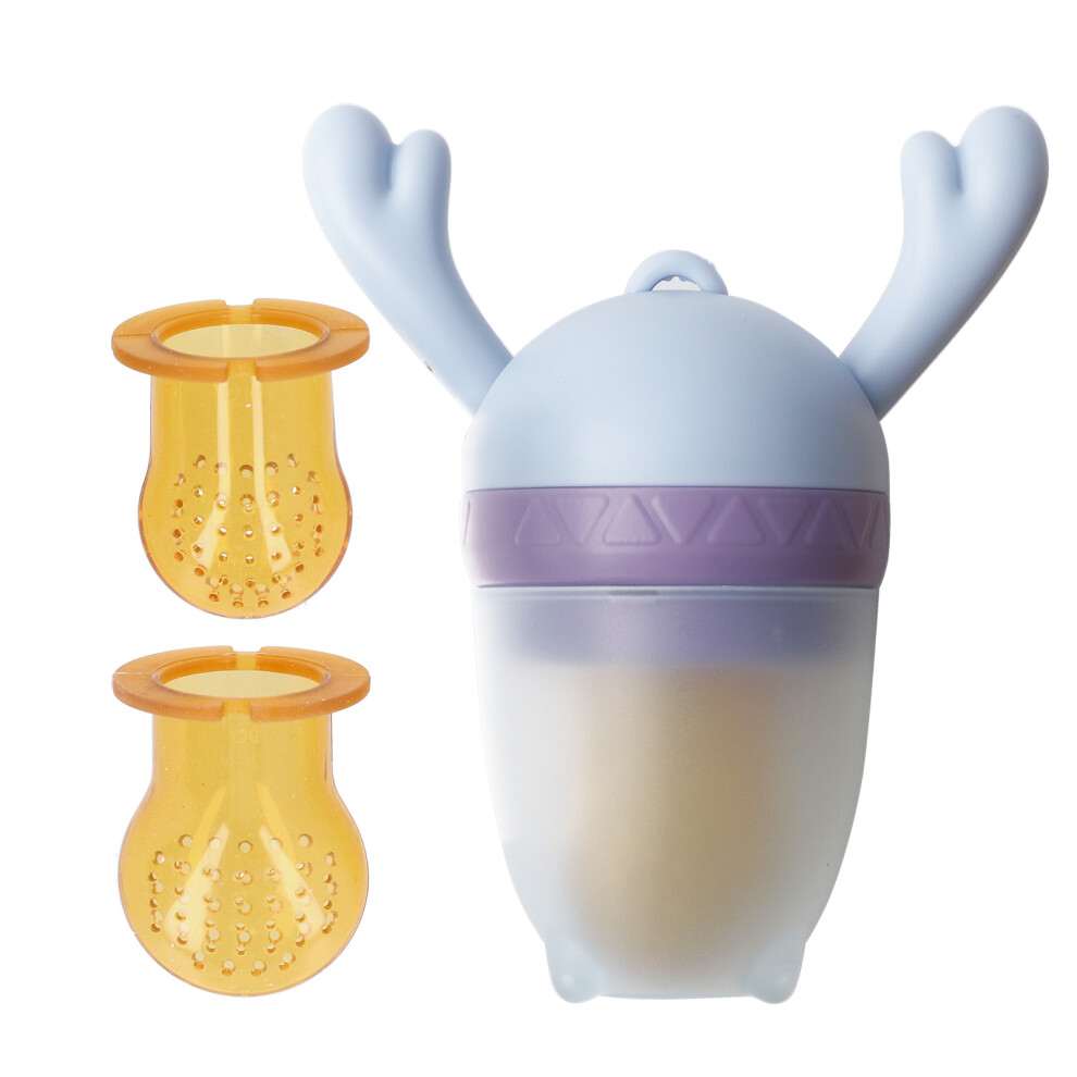 (Blue) Baby Fruit Feeder Pacifier Teething Toy Silicone Food Grade Blue