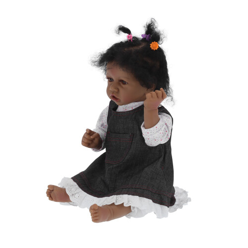 55cm Afrikanische Puppe Mädchen mit Flasche 1