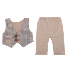 (Khaki Vest + Shorts) Baby Foto-Westen-Set Khaki
