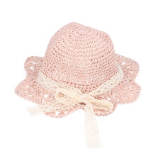 (B/52cm) Baby Sun Protection Straw Hat Summer Beach Adjustable Bucket Hat 52cm