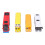 (A) 4Pcs Alloy Bus Toys Set Educational Pull Back Vehicle 5