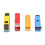 (B) 4Pcs Alloy Bus Toys Set Educational Pull Back Vehicle 5