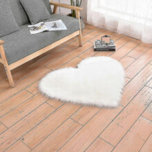 Heart Shaped Rug Soft Faux Sheepskin Fur Tflycq for Home Sofa Floor Mat Plush( Size,Color : 60x180cm-White
