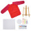 (Red) Set Pittura Acrilica DIY con Pennelli e Grembiule 1