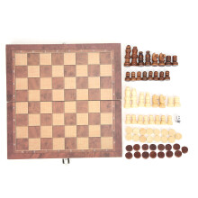 (M 29 x 29 cm / 11,4 x 11,4 pouces) 3-in-1 Schach Dame Gobang Faltbrett 29x29cm