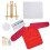 (Red) Set Pittura Acrilica DIY con Pennelli e Grembiule 3