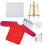 (Red) Set Pittura Acrilica DIY con Pennelli e Grembiule 4