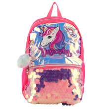 (Fluorescent Pink) Glitter Meisjes Rugzak Cartoon Kleurrijk Schooltas Paars