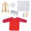 (Red) Set Pittura Acrilica DIY con Pennelli e Grembiule 5