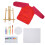 (Red) Set Pittura Acrilica DIY con Pennelli e Grembiule 2