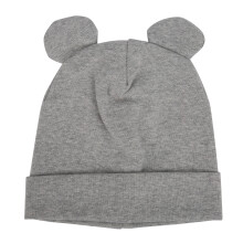 (Gray) Baby-Mütze aus Baumwolle, Winter, gestrickt, schwarz