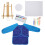 (Blue) Set Pittura Acrilica DIY con Pennelli e Grembiule 5