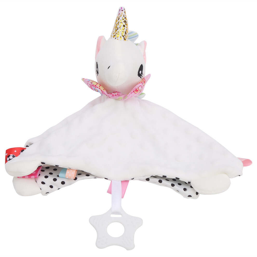 () Sleep Soothe Towel Teether Plush Toy For 0-36 Months Baby White/Pink