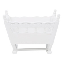 Houten Witte Wiege Model Babybed 1:12 Poppenhuis