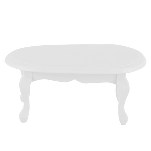 Mini Coffee Table 1:12 Teatable Miniature White 2