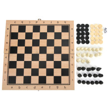 (S 24 x 24cm / 9.4 x 9.4in) 3-in-1-Brettspiel Holz, Schach/Dame/Wirrwarr, faltbar