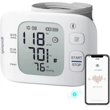 Rechargeable Wrist Blood Pressure Monitors for Home Use, Large Wrist Cuff with Irregular Heartbeat, with Bluetooth Wireless Tech