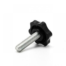 M6 x 50mm Male Thread Knurled Clamping Knobs Grip Thumb Screw On Type 2 PCS Carivent