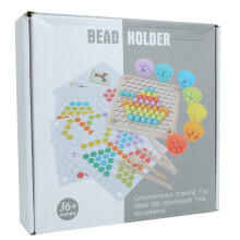 (Elimination Game Clip Beads 2 in 1) Holz-Clipper-Brett Puzzle Spielzeug für Kinder Gehirnjogging 2-in-1