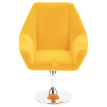 (Yellow) Mini-Sessel 1:12 Puppenhaus drehbar Moosbespannt Gelb