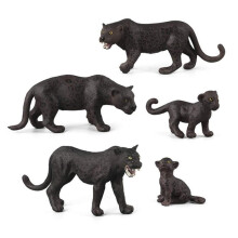 5x Schwarzer Panther Plüschfigur - Waldtier-Modelle