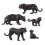 5x Schwarzer Panther Plüschfigur - Waldtier-Modelle 1