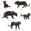 5x Schwarzer Panther Plüschfigur - Waldtier-Modelle 2