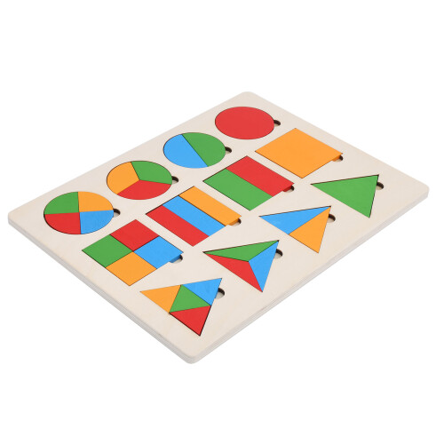 (3 Types Combination) Tavola Forme Geometriche Legno Gioco Apprendimento 1