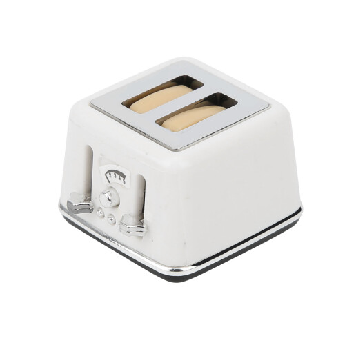 (White Bread Machine) 1:12 Miniature White Bread Machine Model Cute Decoration Toy 1